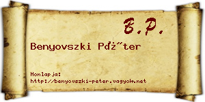 Benyovszki Péter névjegykártya