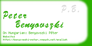 peter benyovszki business card